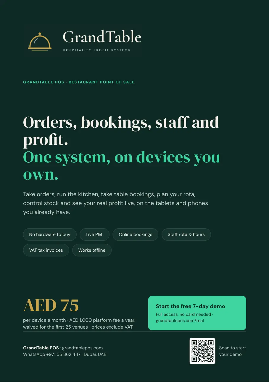 GrandTable POS brochure page 1
